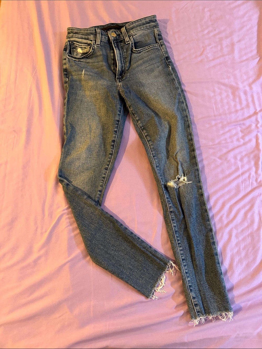 Joe's Jeans Skinny Distressed Dark Blue Denim